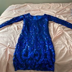 Dressy blue sequin dress